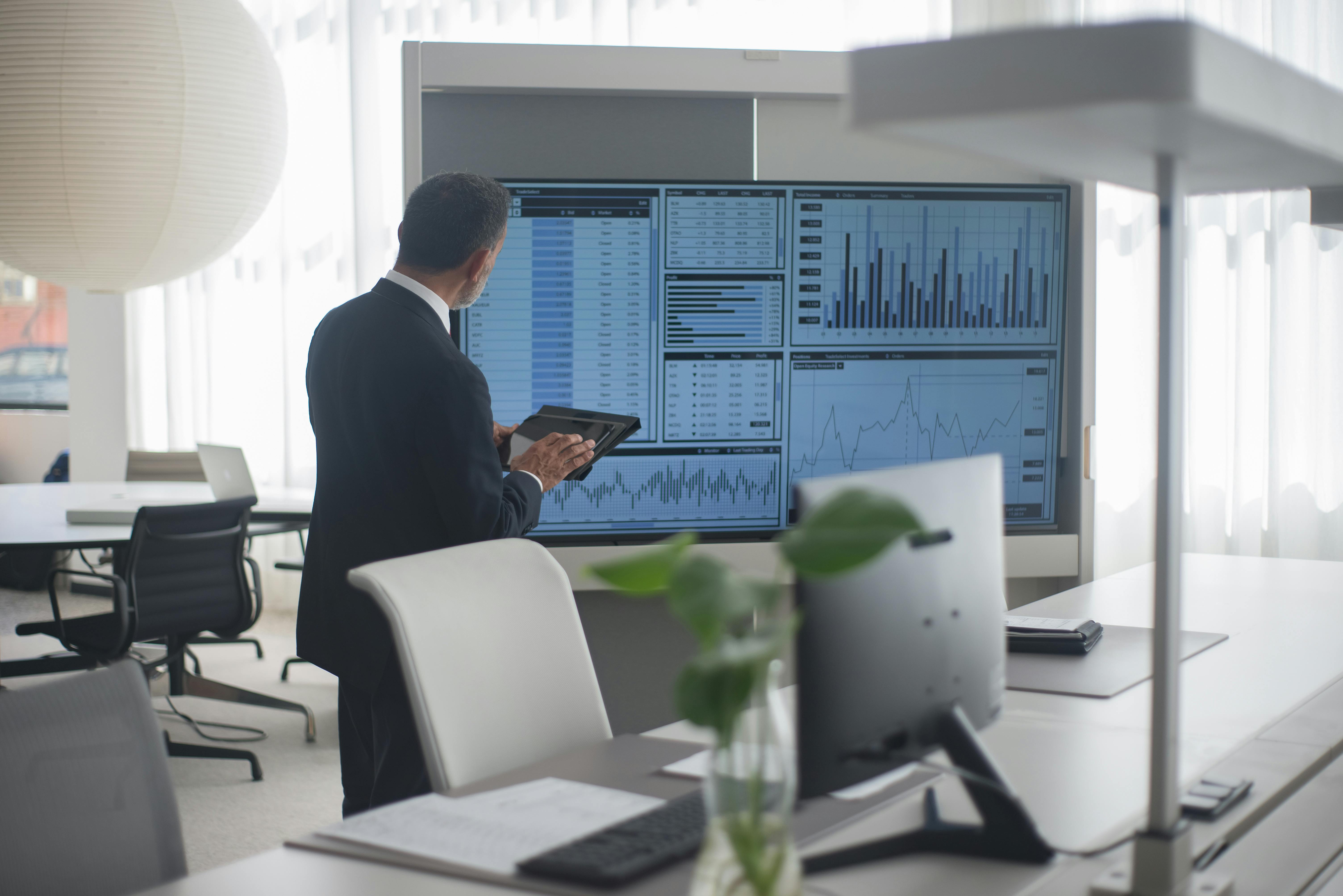 KPI dashboard on a large screen